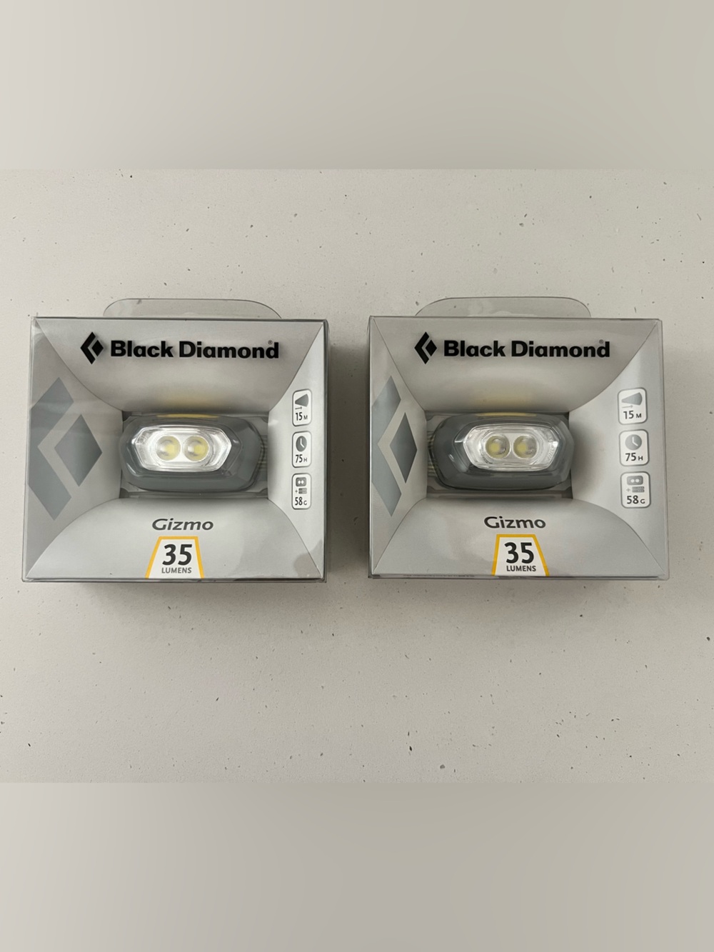 NEW Black Diamond Gizmo 35 Lumen Headlamps 2 Pack Camping Hiking